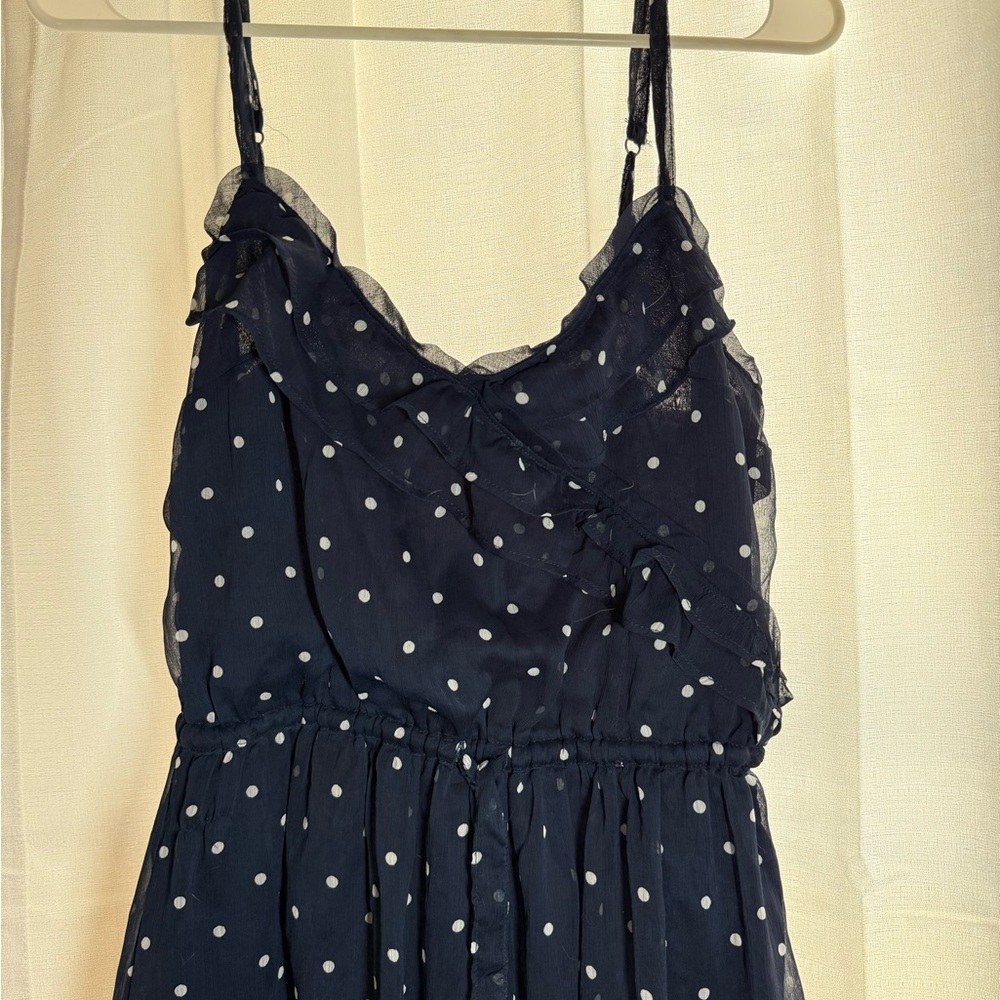 Vintage Hollister Mini Dress Navy with White Dots - Picture 3 of 5